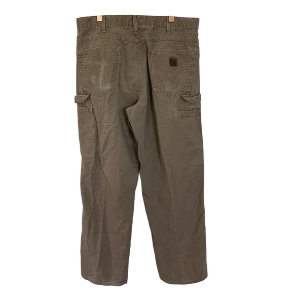 Carhartt B159 Loose Fit Canvas Carpenter Pants Mushroom Workwear 36X32 - Picture 1 of 7
